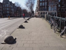 Bollards use to protect the sidewalk
